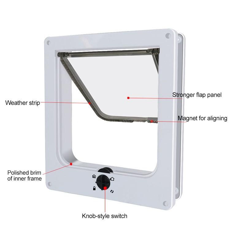 in Stock OEM ODM Pet Products Easy Install Exclusive Entry Cat Door Cat Door 4-Way Locking Cat Flap