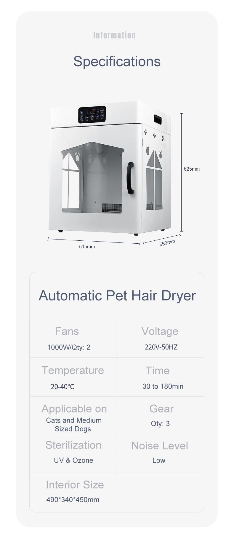 UV Disinfection Automatic Pet Dryers for Dogs and Cats with Mesh Tray
