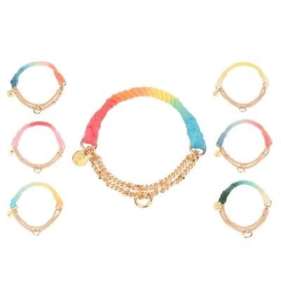 Pet Supply Soft and Skin-Friendly Braided Gradient Collars for Small Medium Large Dog Cat Collar