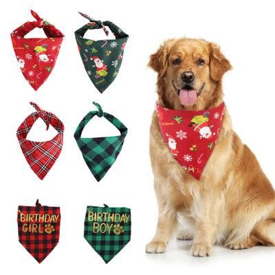 Manufacturer Wholesale New Christmas Pet Dog Triangle Towel Pet Bandana Dog Scarf