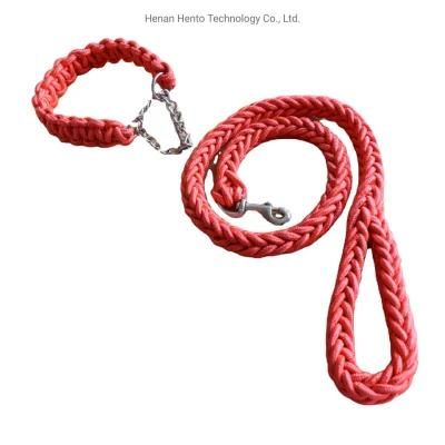 Amazon Hot Style Dog Nylon Eight-Strand Weave Rope Pet Leash for Large Dog No Pull Collar Leash Set