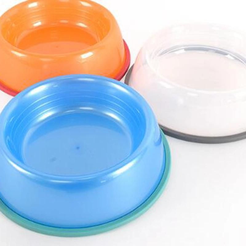 Pet Bowl Transparent PP Plastic Round Non-Slip Cat Bowl Dog Food