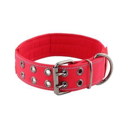 Custom OEM Heavy Duty Colorful Nylon Red Reflective Dog Collar for Dog Pet Supplier