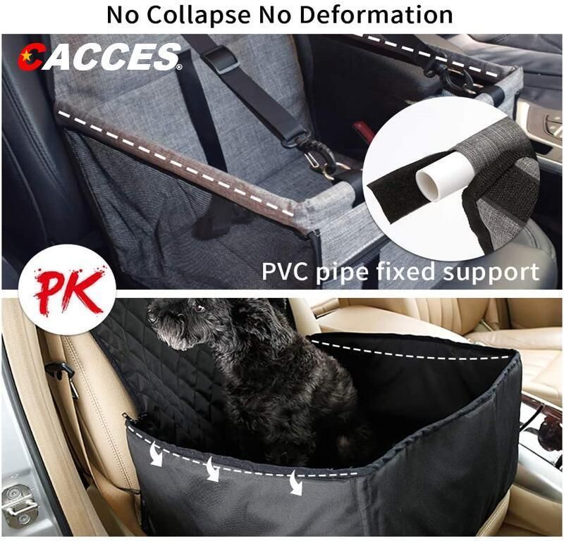 Dog Car Booster Seat Cover Waterproof Dog Car Seat Travel Carrier Bag with Pet Seat Belt, Folding Breathable Cage for Dogs Cats Dog Car Seat Bed Travel Safety