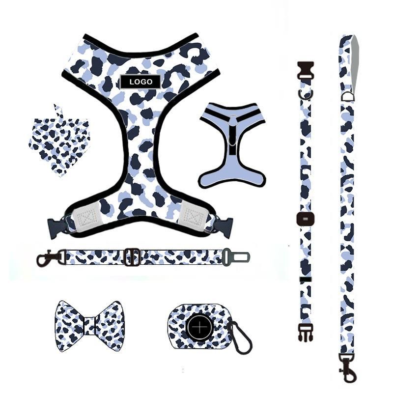 Custom Dog Collar, with Matching Harness, Lead and Poop Bag Holder, Pet Adjustable Collar