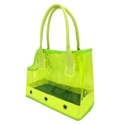 High Quanlity Fashion Fluorescence PVC Transparent Outdoor Travelling Breathable Pet Supply