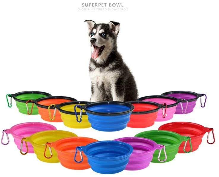 Travel Dog Slow Food Bowl Foldable with Buckle Pet Feeder