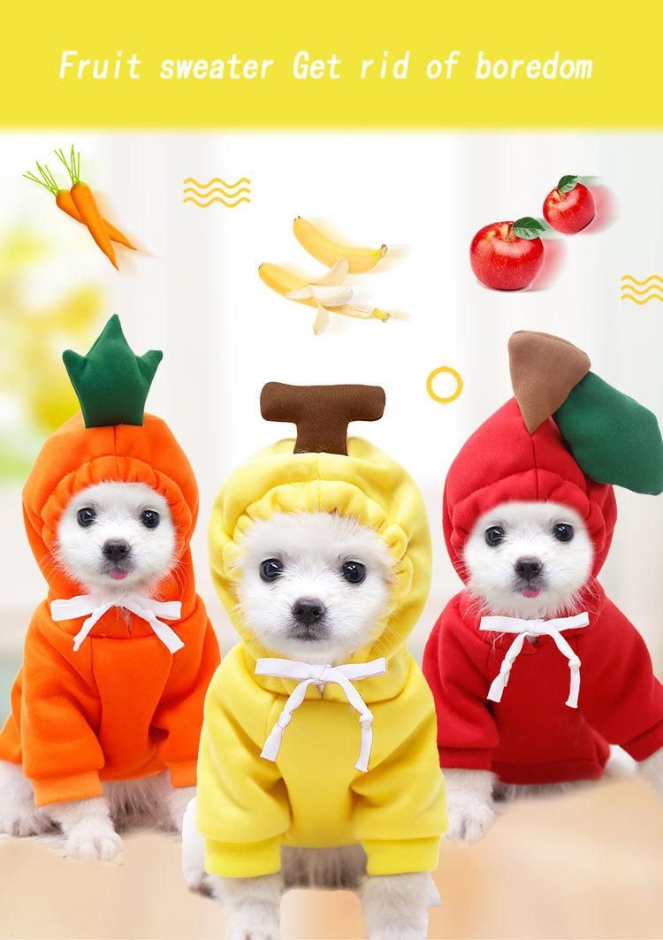 Medium Large Dog Lovely Cosplay Fruit Cloth Puppy Cat Fall Winter Pet Teddy Sweater Fleece Clothes
