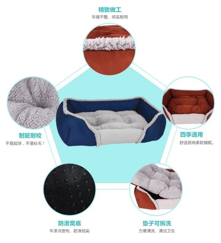 Wholesale Super Soft Fabric Removable Cover Bolster Dog Bed Price Cushion Pet Furniture Accessories Home Products Pets Cat Sleeping Bed Sofa Supply