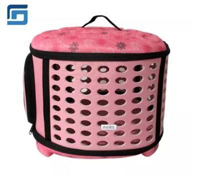 Colourful Fashion Foldable Large Size Soft Sided Filtered Air Pet Carrier with Solid Pink