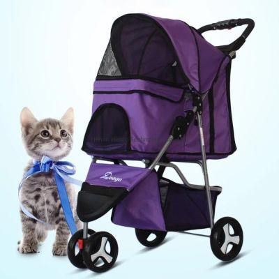 Portable Folding Pet Trolleys Three Wheeled Pet Trolleys Pet Stroller for Travel