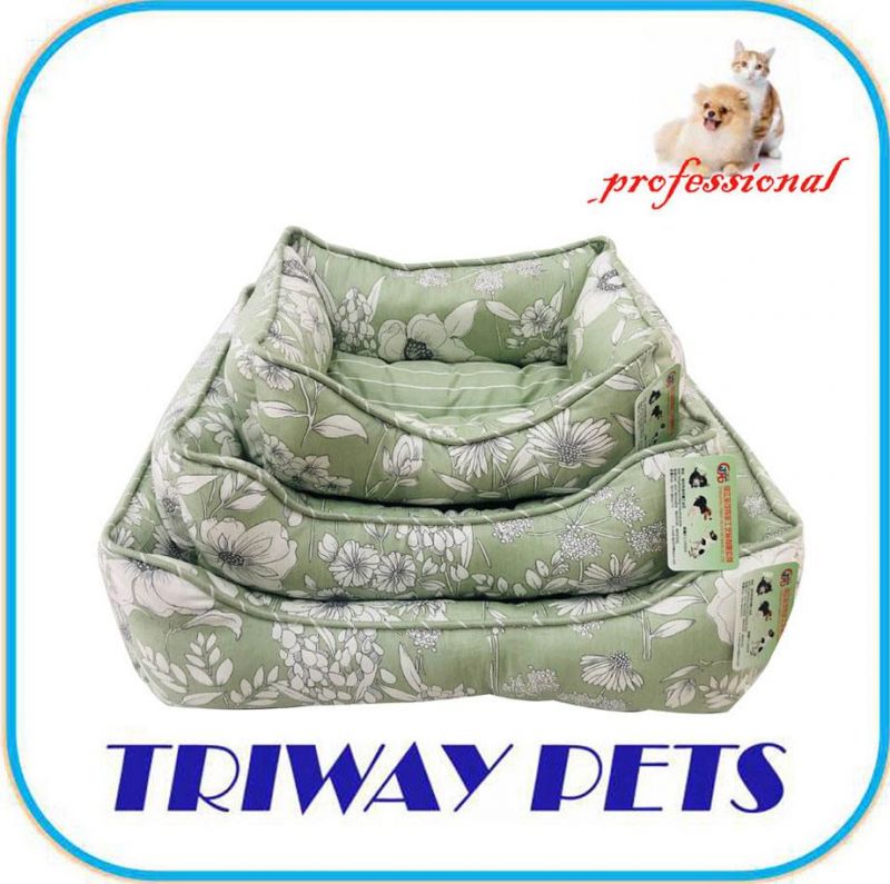 Concise Printed Dog Hemming Cuddler Set 3 Square Pet Bed