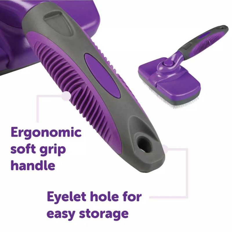 Pet Dematting and Detangling Comb Self-Cleaning Brushes Dog Cat Hair Remover Brush for Shedding and Grooming Dog Slicker Brush