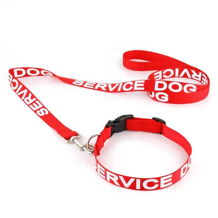 Custom Silk Printed Service Dog Collar with Service Dog or Support Dog or E. S. a Printed on Nylon Webbing