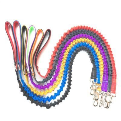 Elastic Nylon Reflective Bungee Dog Leash with Multicolor