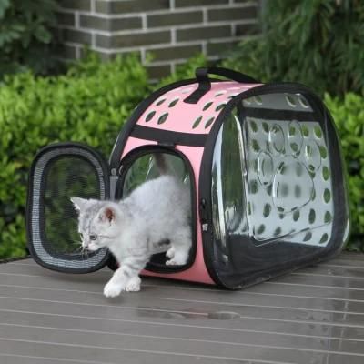 Outdoor Transparent Portable Breathable Foldable Cat Carrier Backpack Bag