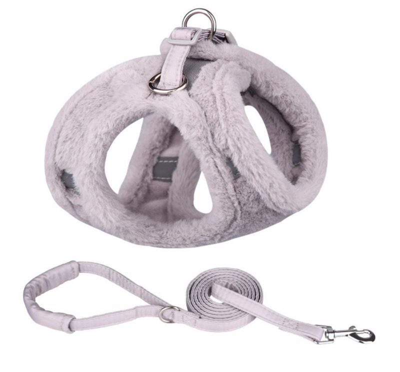 Fleece Dog Design Lead Accessories Pet Winter Harness with Leash