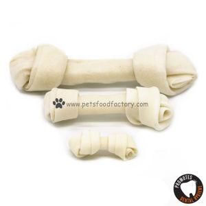 Natural Dry Knotted Rawhide Bones Dental Chew Dog Treats Pet Food
