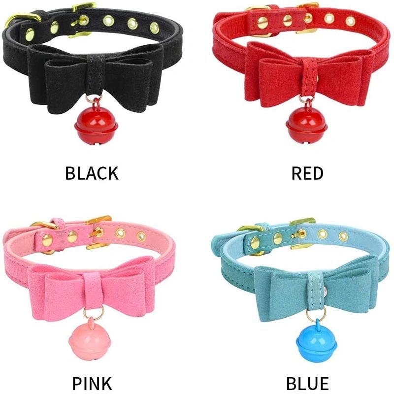 Cat&Dog Collar with Bow Tie Adjustable Pet Collar with Metal Buckle