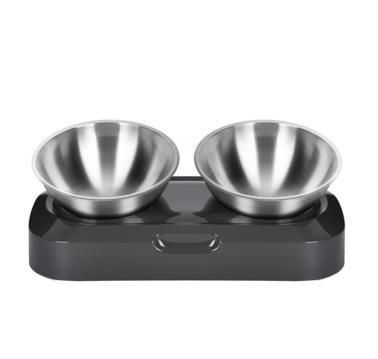 Dog Products, Tilted Elevated Dog Cat Feeding Bowls: Raised Cat Bowl with 2 Stainless Steel Bowls for Water and Food, Suitable for Kitty and Puppy