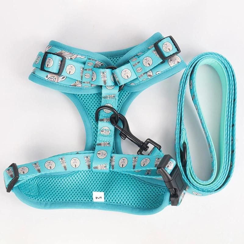 Manufacturer Custom Fashion Adjustable Pet Collar and Leash Harness Pet Accessories