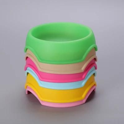 Spot Supply of Light Plastic Candy Color Single Bowl Pet Food Feeding Bowls Small Dog Pet Food Basin Pet Supplies