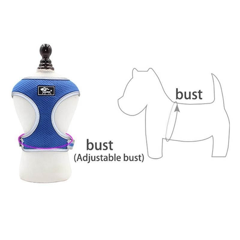Reflective Vest Adjustable Soft Breathable Dog Harness Nylon Mesh Leash Pet Products