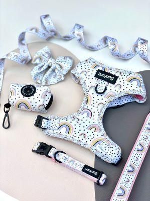 2022 Soft Neoprene Dog Harness Personalized Logo Leash Collar and Poop Bag Holder Dog Custom Pet Adjustable Harness