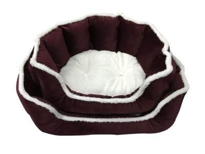 Twill Piping Soft Snuggle Dog Pet Bed