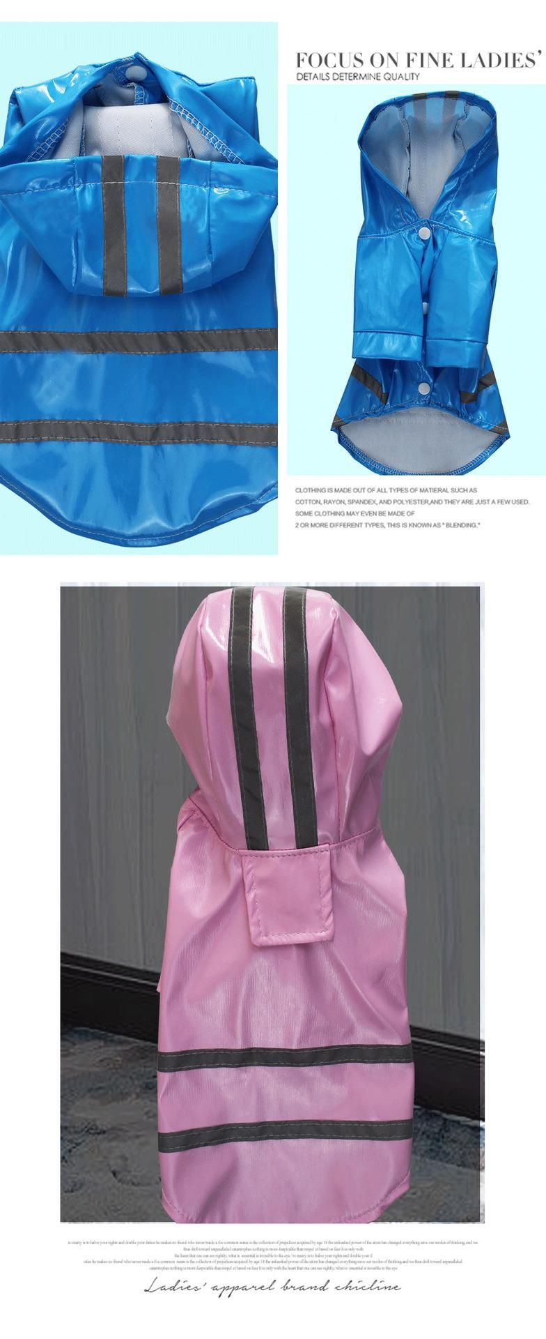 Small Dog Rain Coat Dog Clothes Waterproof PU Pet Dog Rain Coat Poncho Rainwear Raincoat Reflective Coat