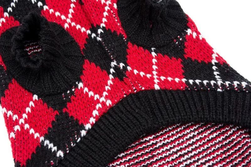 Dog Argyle Sweater Knitted for Small Doggie Puppy Cat Small