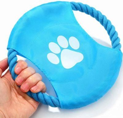 Dog Toy Rope Disc Flyer Toy Cotton Rope for Pet Puppy Training Frisbee
