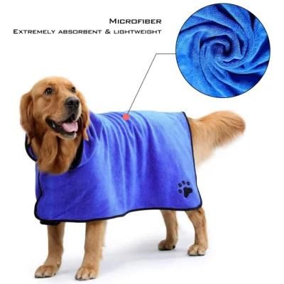 Super Absorbent Soft Towel Robe Dog Cat Bathrobe Grooming Pet Supplies