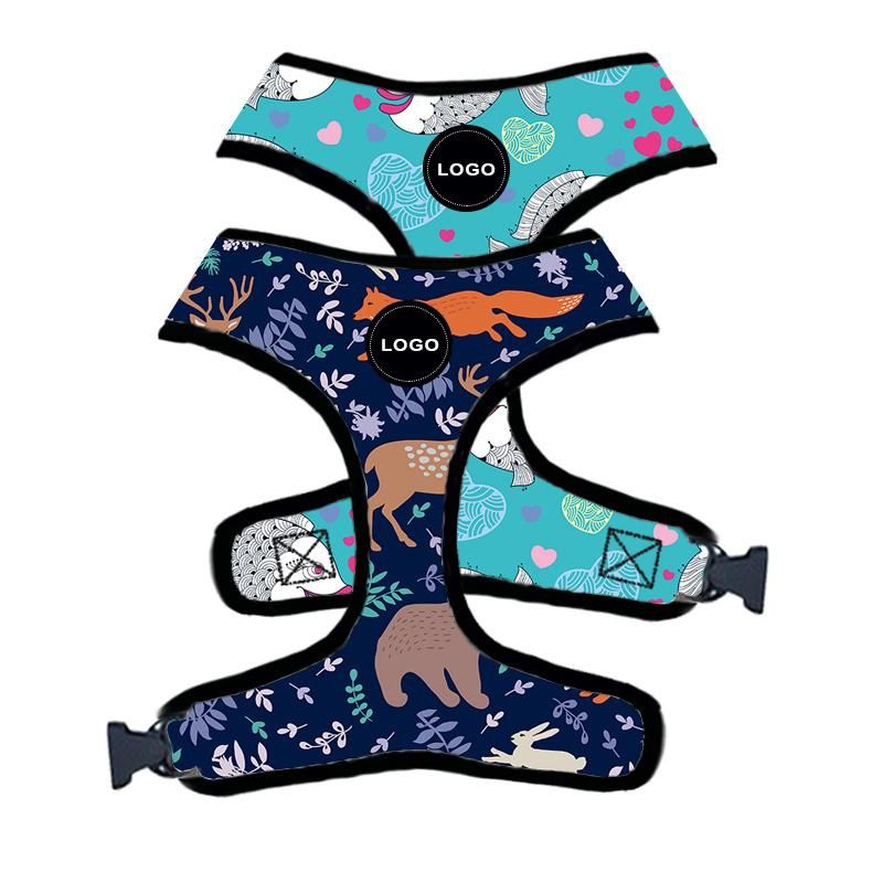 Customized Color Luxurious Neck Adjustable Customized Soft Pet Dog Body Harness