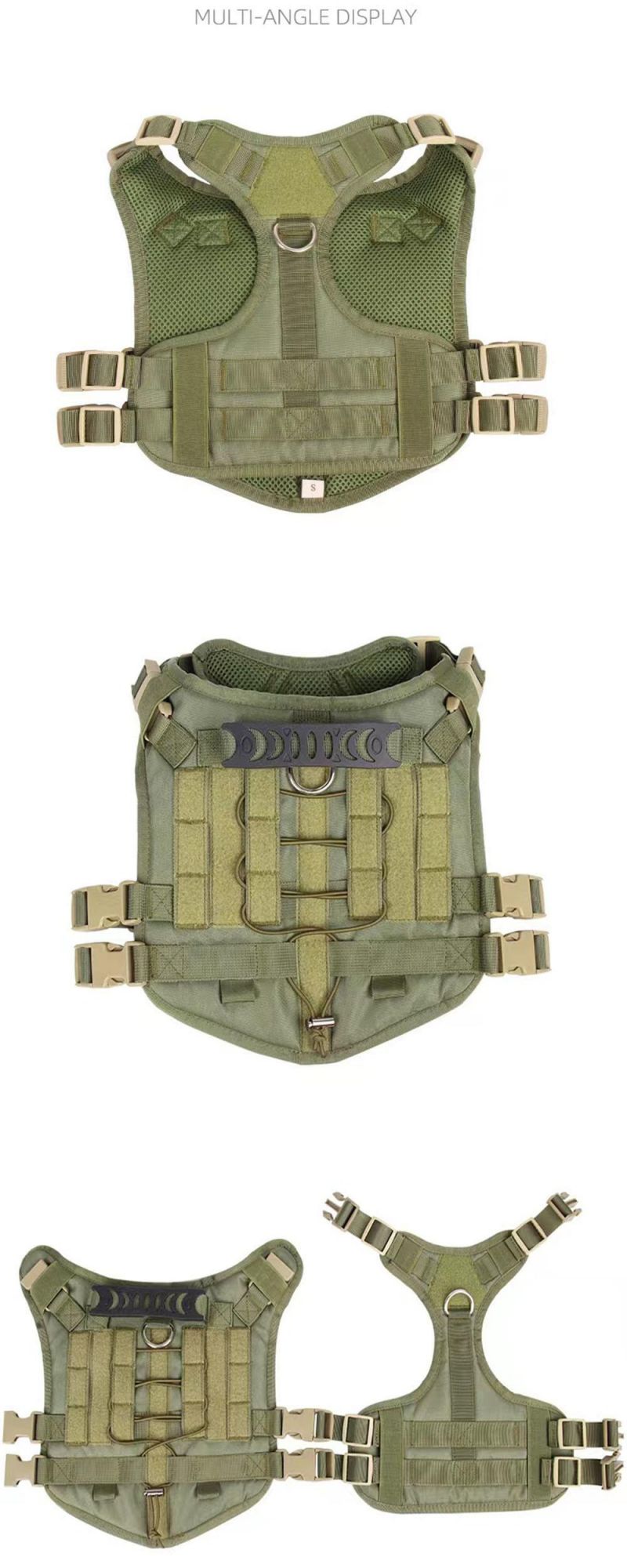 Large Tactical Dog Harness No Pulling Adjustable Dog Vest Harness