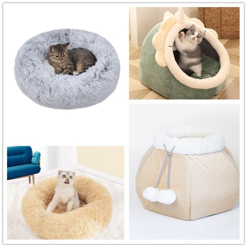 Washable Hot Spring Plush Cat Bed Pet Kennel Cat Cushion Bed Cat Bed