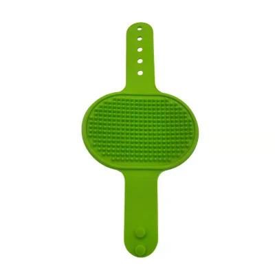 Rounded Design Durable Pet Massage Bath Brush Green