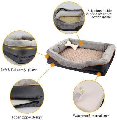 Dog Bed with Solid Memory Foam Base