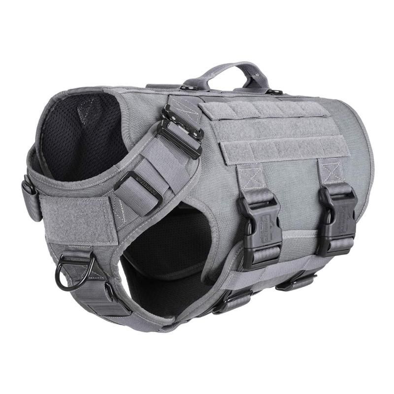 Durable Pet Safety Vest Durable Army No Pull Police Dog Harness Leash and Collar for Military Training