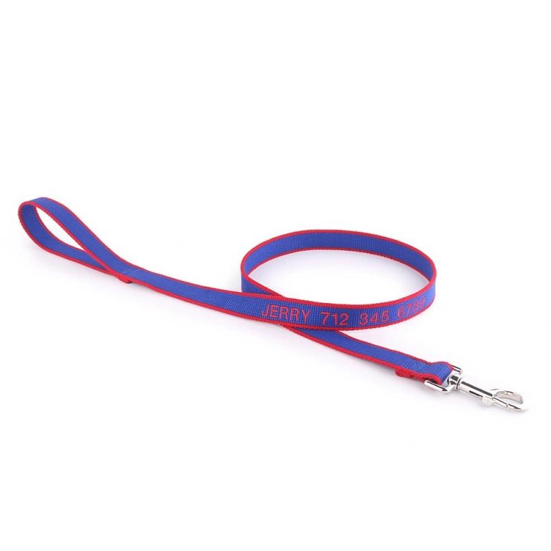 Bamboo Personalized Dog Leash Wholesale Custom Leashes Embroidered with Pet Name and Phone Number