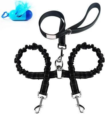 Comfortable Shock Absorbing Reflective Bungee Lead Walk 2 Dogs with Ease