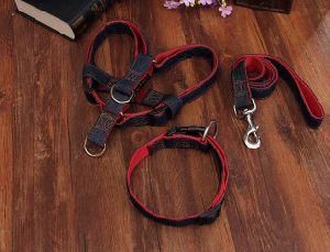 Jeans Durable Pet Dog Leash&Collar&Harness (KC0027)