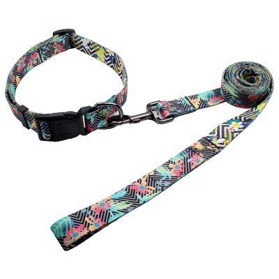 Wholesale Dog Sublimation Pringint Dog Leash Sets Rope with Neck Ring