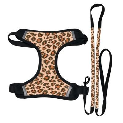 Wholesale Adjustable Neophrne Training Cotton Printed Soft Reflective Pet Dog Harness
