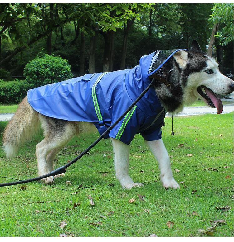 Hot Wholesale Large Dogs Raincoats Adjustable Pets Waterproof Clothes Unique Luminous Pattern Rain Jackets