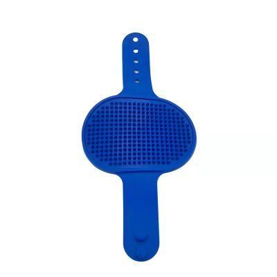 Rounded Design Durable Pet Massage Bath Brush Blue