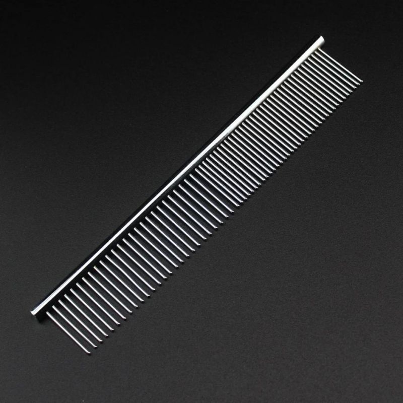 Professional Product in Stock Stainless Steel Long Straight Needle Pet Hair Comb