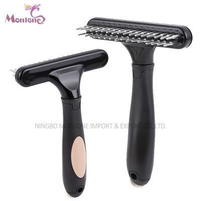 Pet Massage Bath Grooming Brush Stainless Comb Deshedding Tool 13.3*6.2cm