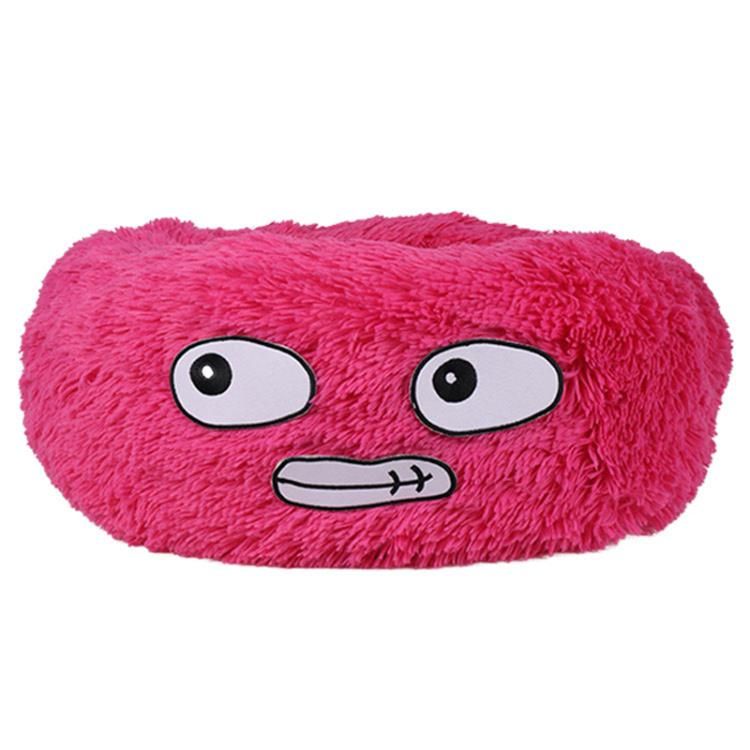 Pet Cushion Washable Cats Bed with Expression Fluffy Fur Dog Sleep Mat Comfortable Cat House Soft Warm Plush Pet Donut Bed