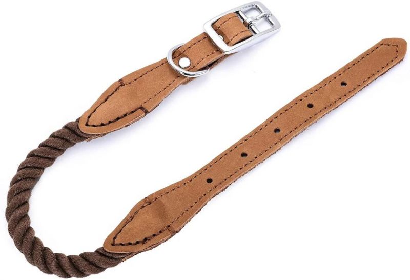 Genuine Leather Belt Collar for Medium Dog Large Dogs